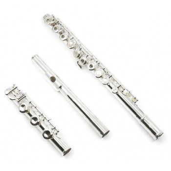 VALKYRIE SILVER PLATE (OPEN HOLE) FLUTE - OPEN HOLE w/LOW B - 452BSO