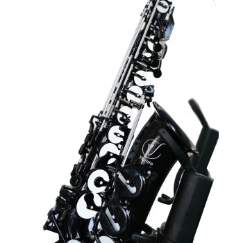 VIBRATO Eb ALTO SAXOPHONE - BLACK BODY-WHITE KEYS-BLACK PADS AS3-BWB