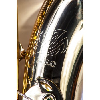 SOLO NICKEL PLATED BODY & GOLD PLATED KEYS Bb TENOR SAXOPHONE SAX W/CASE AND ACCESSORIES 37NL