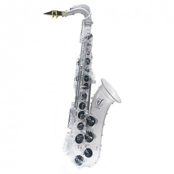 VIBRATO Bb TENOR SAXOPHONE - CLEAR BODY-BLACK KEYS-WHITE PADS T1-BBW