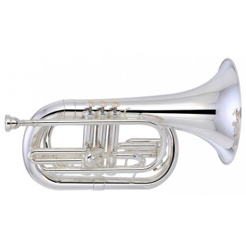ZO Bb Marching Baritone Horn - Silver Plate w/ABS Case ZBHS-M300