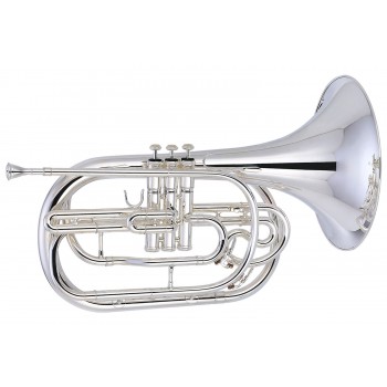 ZO Bb Marching French Horn - Brass - Silver Plate w/ABS Case ZFHS-M300